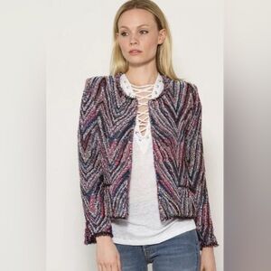 IRO Multicolored Tweed Weird Blazer Jacket Size 42/US10